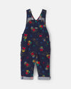 Corduroy overalls with adjustable straps, navy bears
