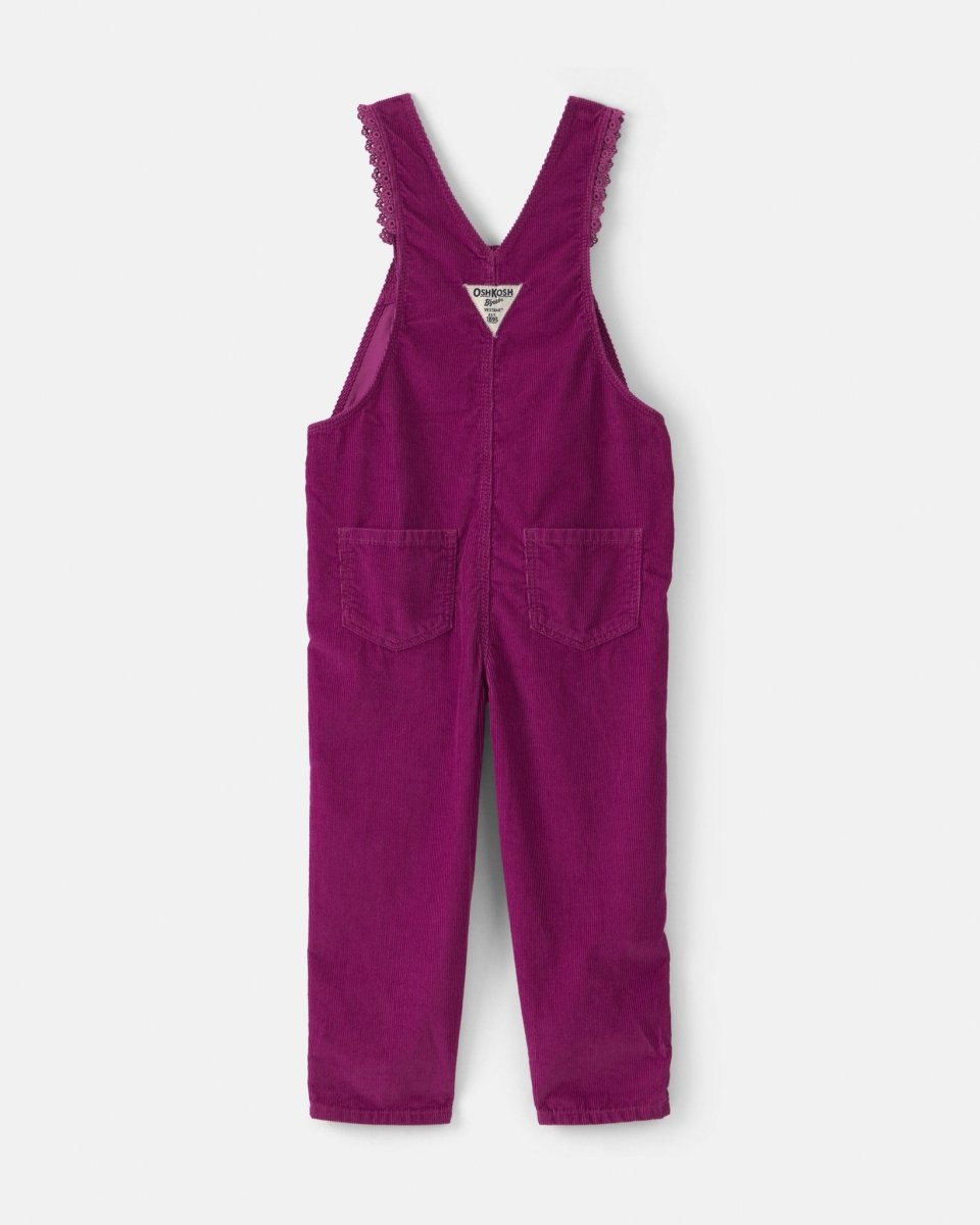 Peto de pana con tirantes de botón y encaje, morado - Carter's