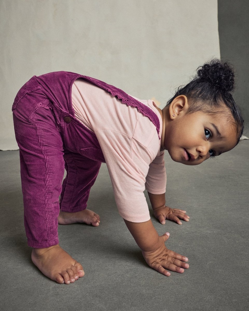 Peto de pana de algodón con remate de puntilla, morado - Carter's