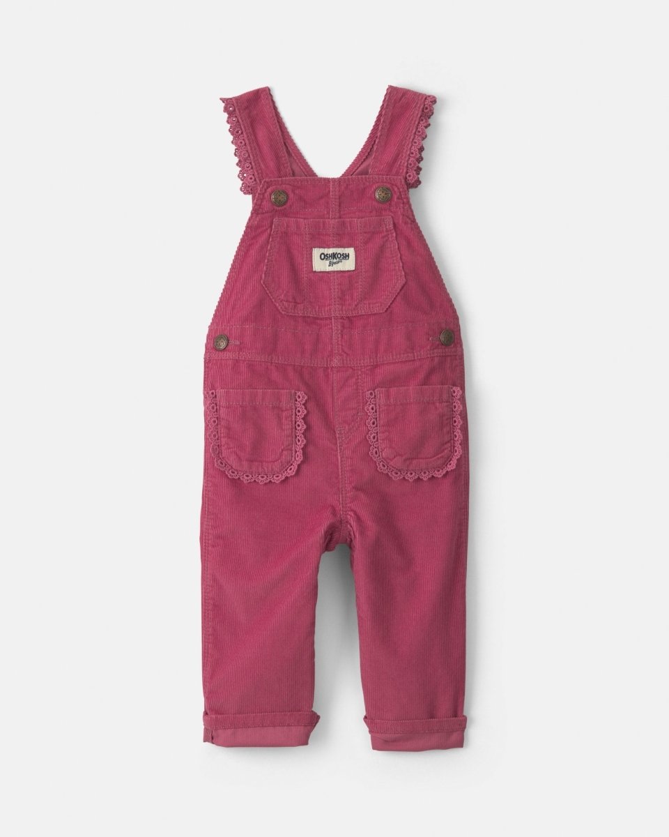 Peto de pana de pierna ancha con puntilla floral, morado - Carter's