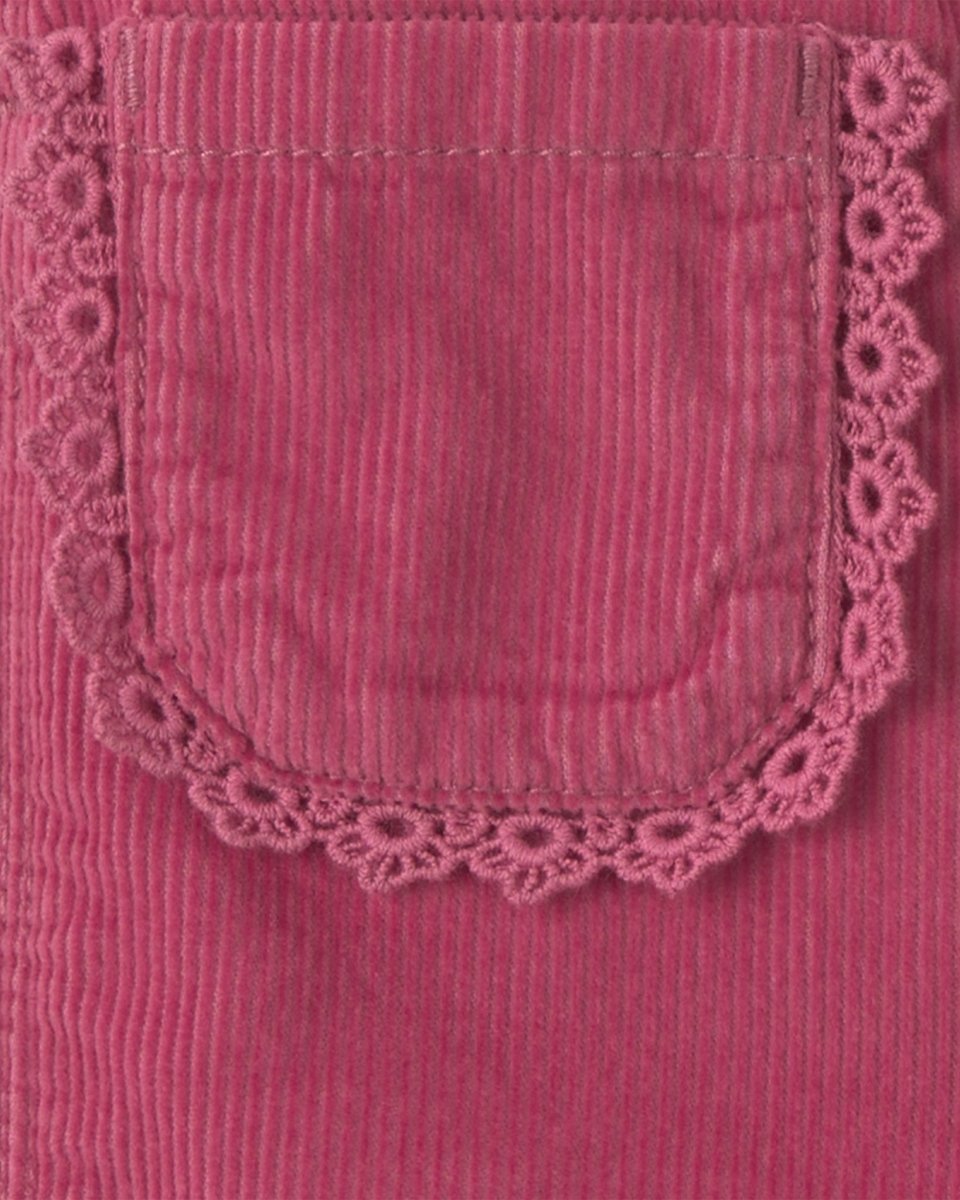 Peto de pana de pierna ancha con puntilla floral, morado - Carter's