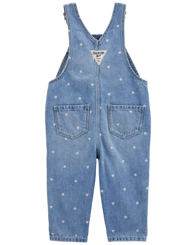 Peto denim azul cielo con corazones para bebé niña - Carter's