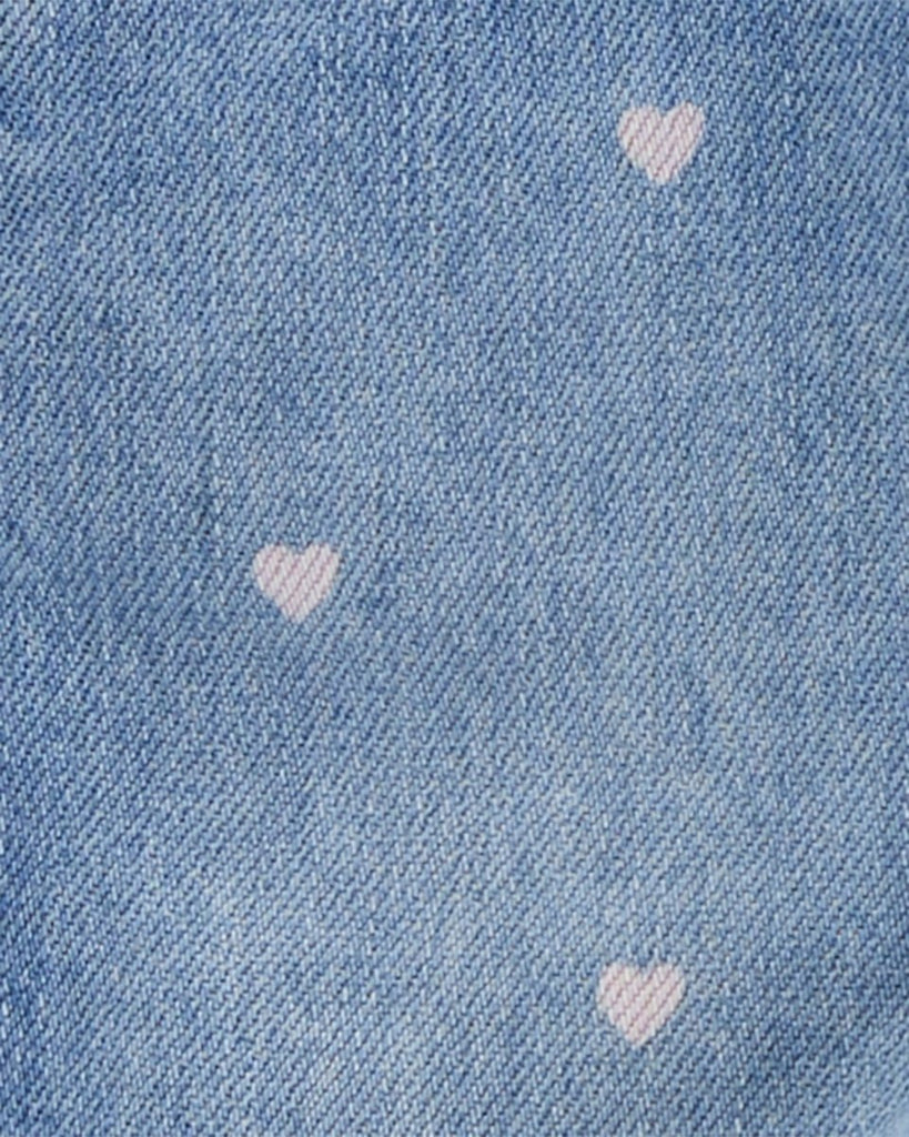 Peto denim azul cielo con corazones para bebé niña - Carter's