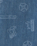 Peto vaquero de algodón con logo, lavado claro - Carter's