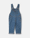 Denim overalls with adjustable straps, light wash