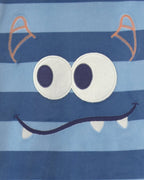 Pijama 2 piezas de terciopelo, monstruos a rayas en azul - Carter's
