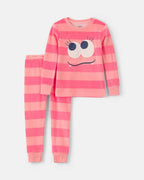 Pijama 2 piezas de terciopelo, monstruos a rayas en coral - Carter's