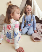 Pijama 4 piezas de algodón, monstruos en azul y crema - Carter's