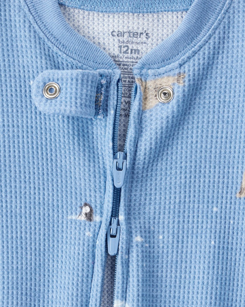 Pijama algodón con pie diseño azul animal - Carter's