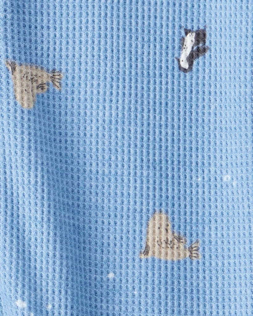Pijama algodón con pie diseño azul animal - Carter's