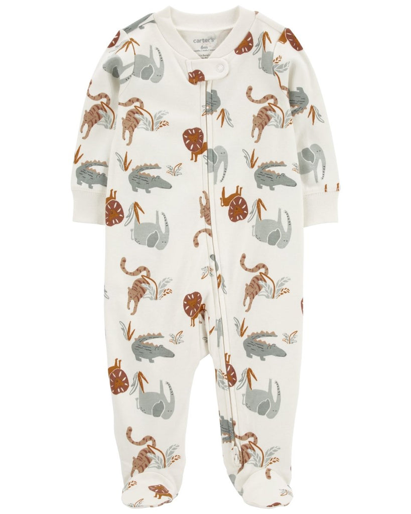 Pijama animal print marfil para niño - Carter's