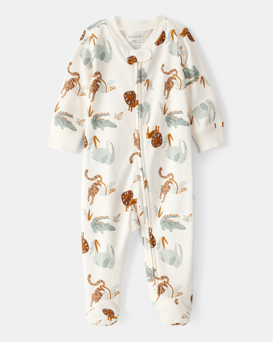 Pijama animal print marfil para niño - Carter's