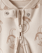 Pijama de algodón con estampado de mamut beige - Carter's