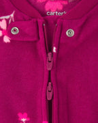 Pijama de polar con pie, flores en morado - Carter's