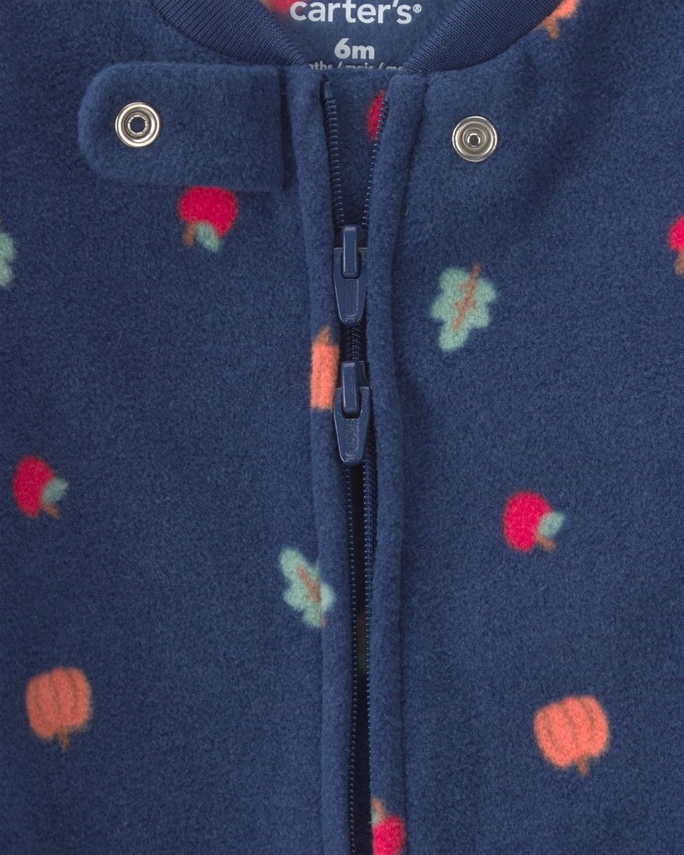 Pijama de polar con pie, frutas en azul - Carter's