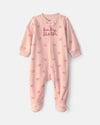 Pijama de polar con pie, hermana pequeña en rosa