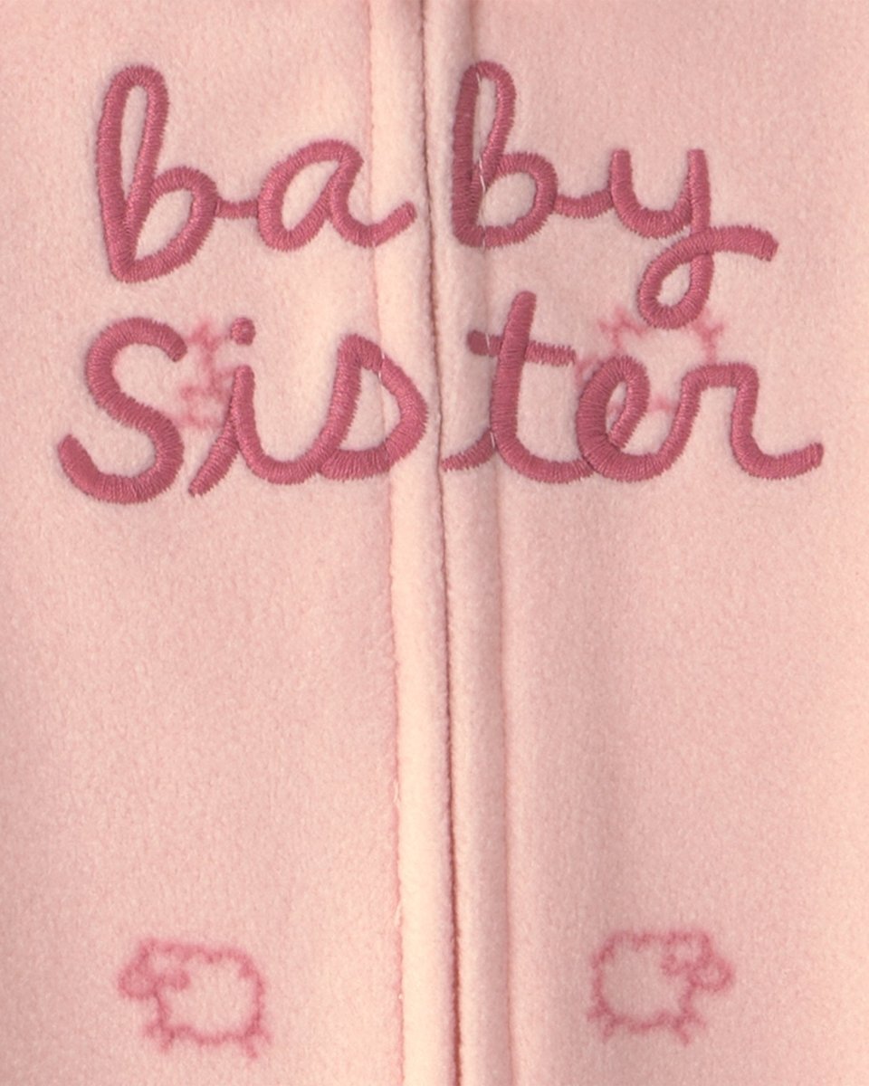 Pijama de polar con pie, hermana pequeña en rosa - Carter's