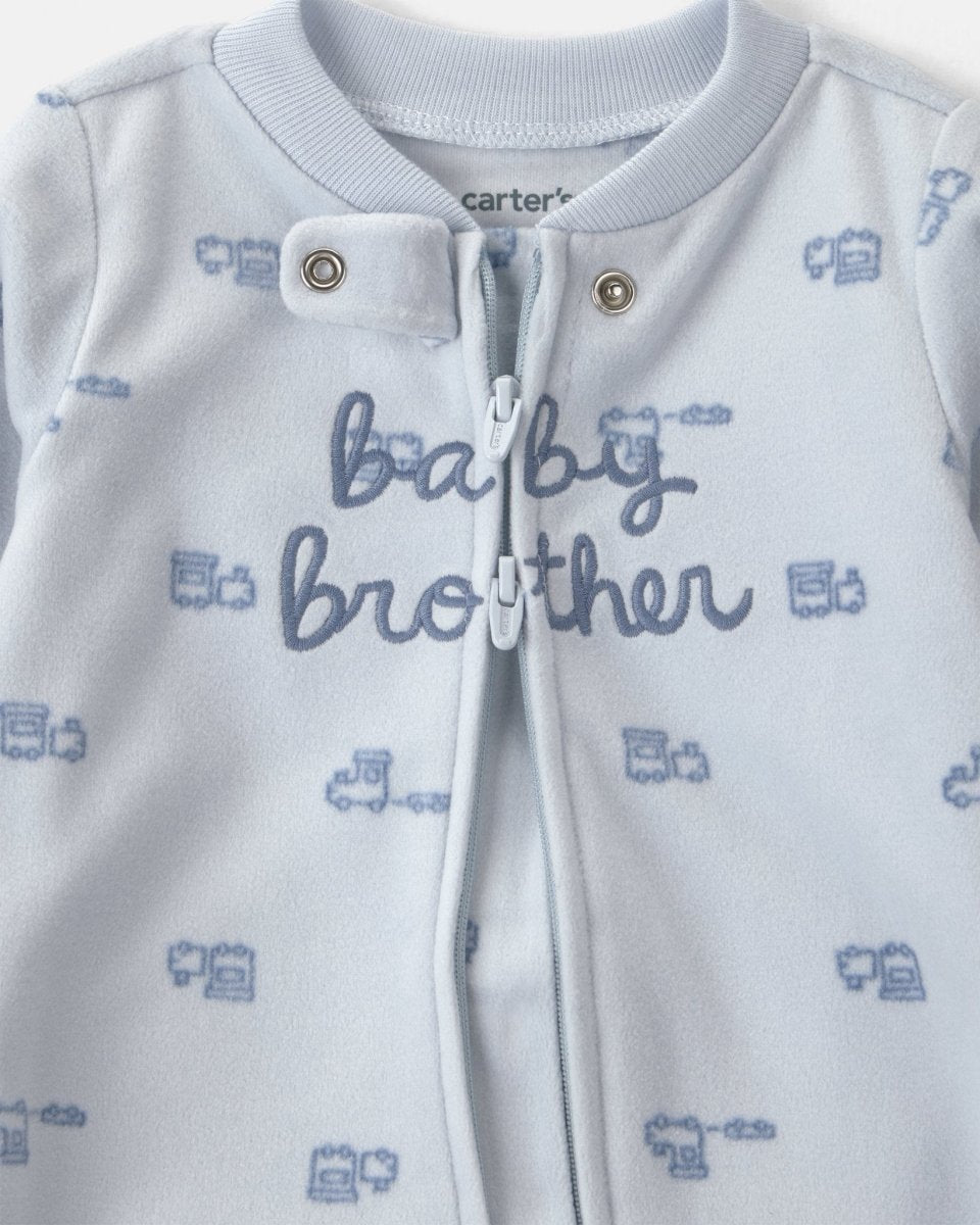 Pijama de polar con pie, hermano pequeño en azul - Carter's
