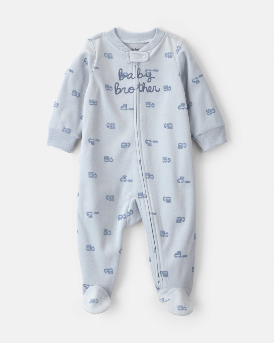 Pijama de polar con pie, hermano pequeño en azul - Carter's