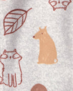 Pijama de polar con pie, hojas de otoño en gris - Carter's