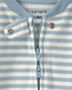 Pijama de polar con pie, leche y galletas a rayas - Carter's