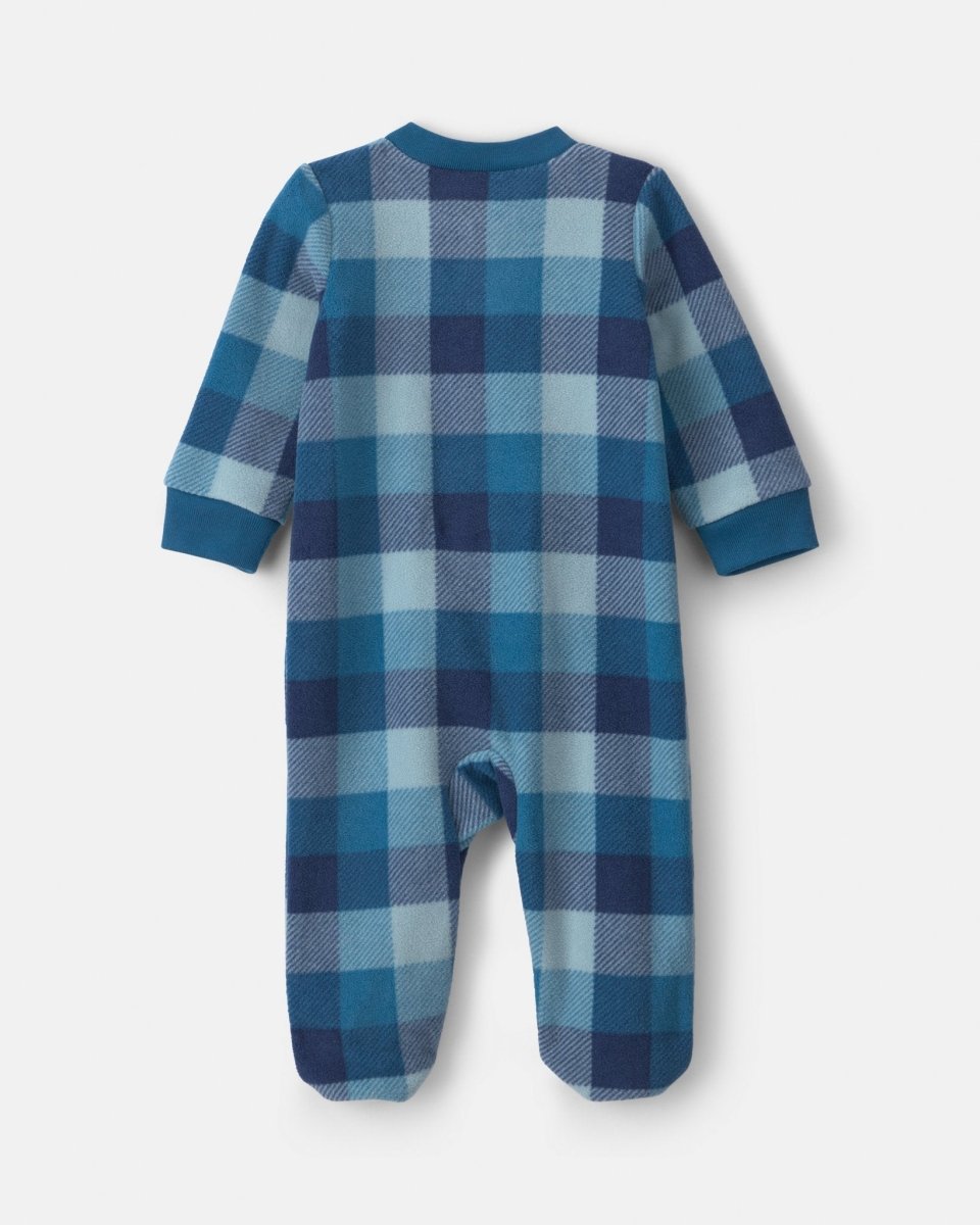 Pijama de polar con pie, osos de cuadros en azul - Carter's