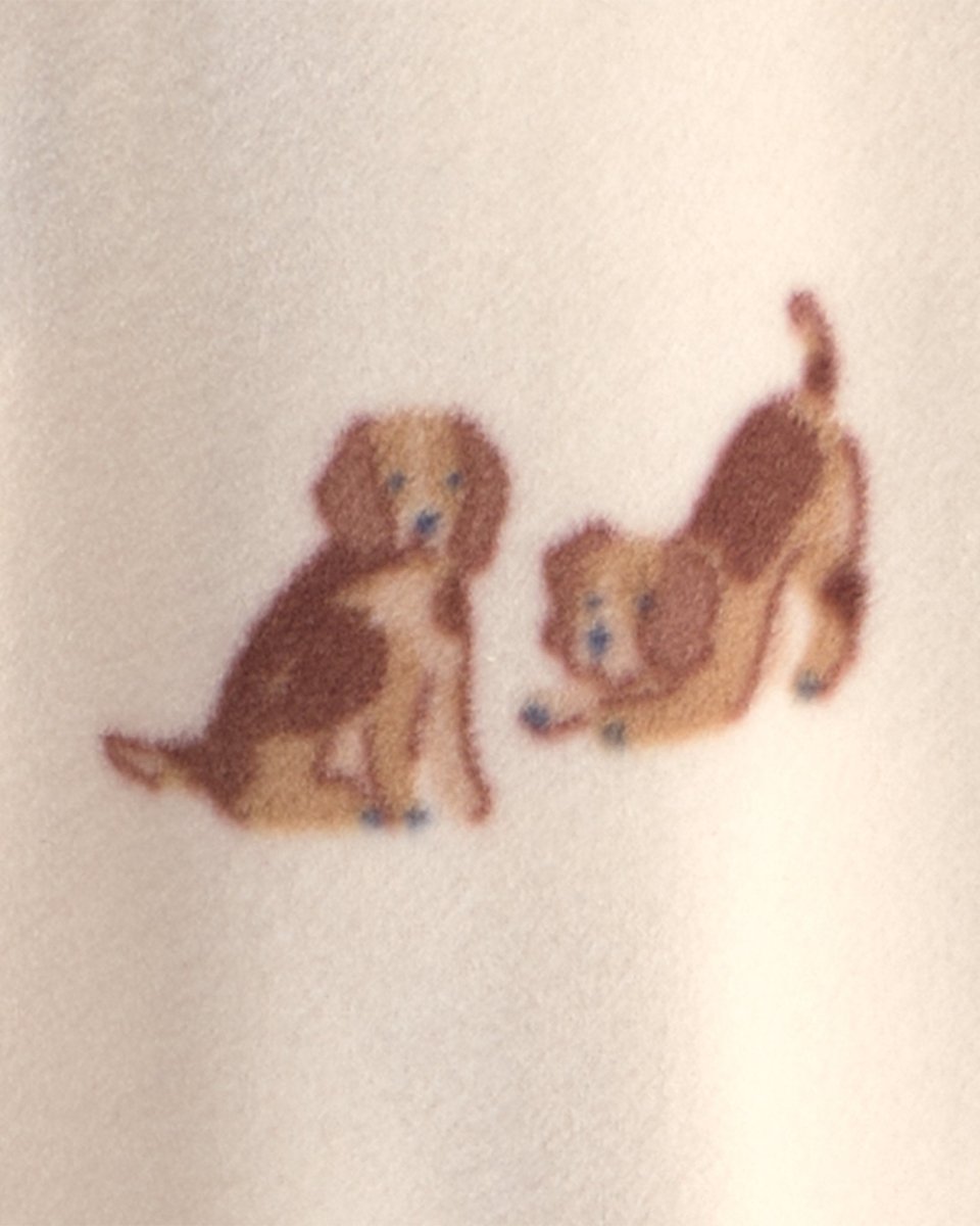 Pijama de polar con pie, perritos en crema - Carter's