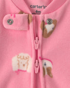 Pijama de polar con pie, perritos en rosa - Carter's