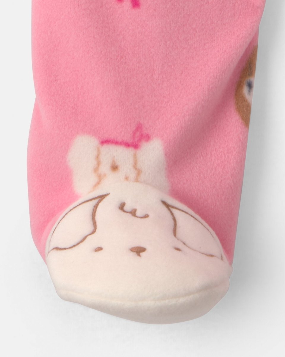 Pijama de polar con pie, perritos en rosa - Carter's