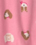 Pijama de polar con pie, perritos en rosa - Carter's