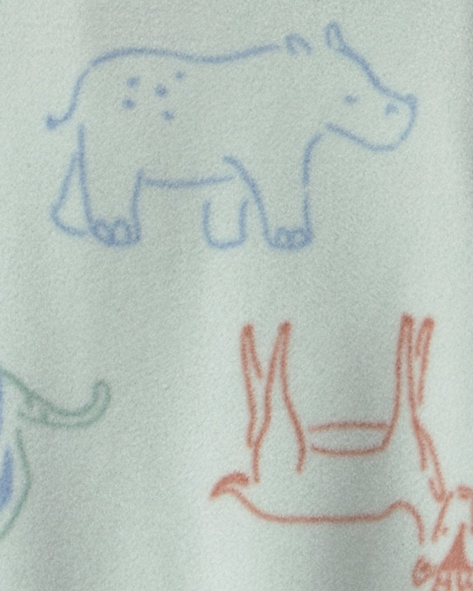 Pijama de polar con pie, safari en verde - Carter's