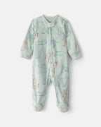Pijama de polar con pie, safari en verde - Carter's