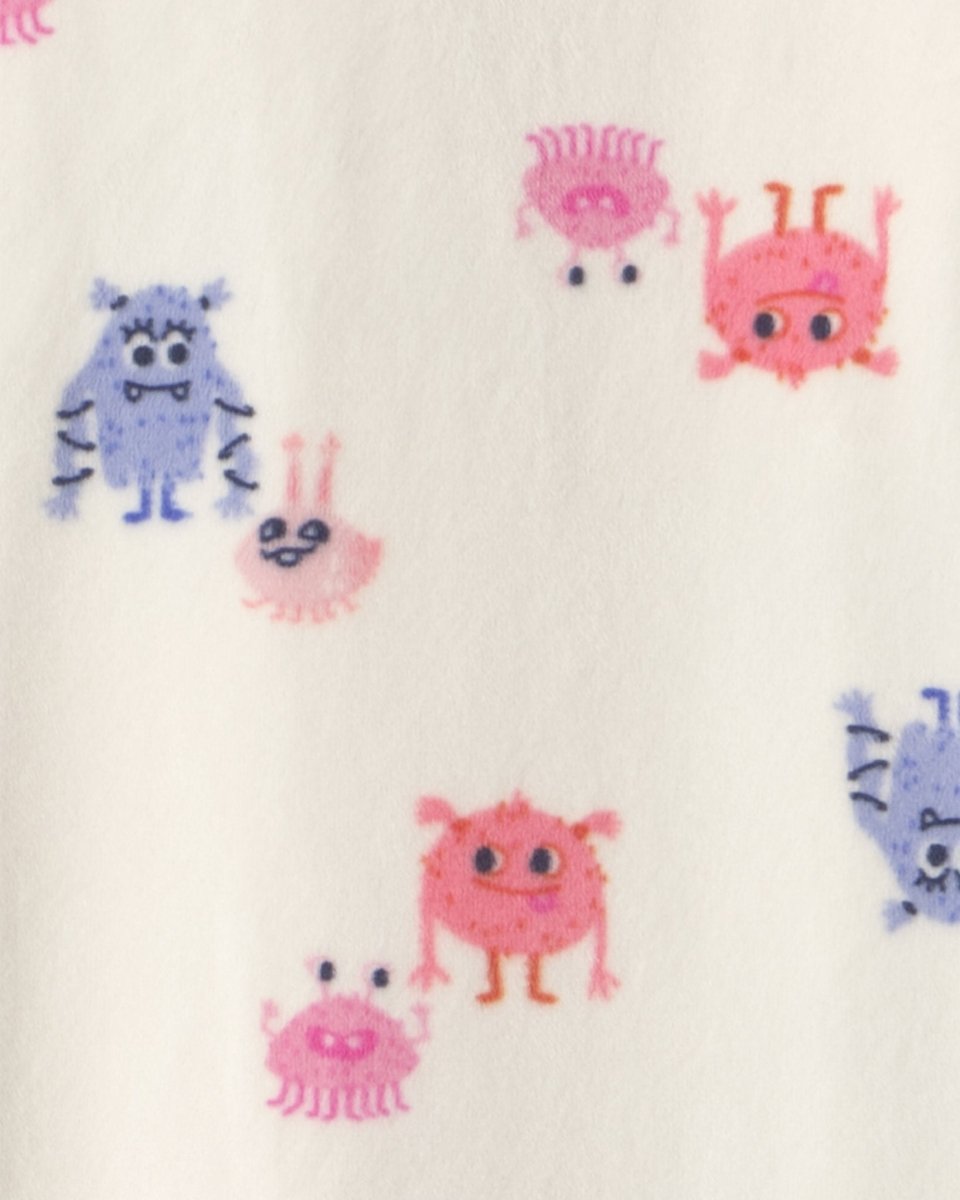 Pijama de terciopelo con pie bordado, monstruos - Carter's