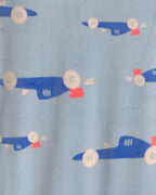 Pijama de terciopelo con pie, coches en azul - Carter's