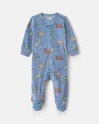 Pijama de terciopelo con pie, dinosaurios en azul - Carter's