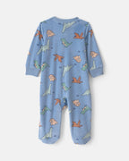 Pijama de terciopelo con pie, dinosaurios en azul - Carter's