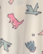 Pijama de terciopelo con pie, dinosaurios en crema - Carter's