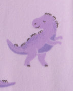 Pijama de terciopelo con pie, dinosaurios en morado - Carter's
