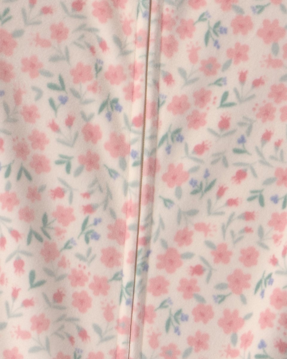 Pijama de terciopelo con pie, flores en crema - Carter's