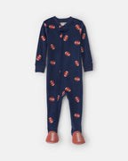 Pijama de terciopelo con pie, fútbol americano en azul - Carter's