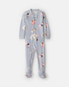 Pijama de terciopelo con pie, hadas en azul