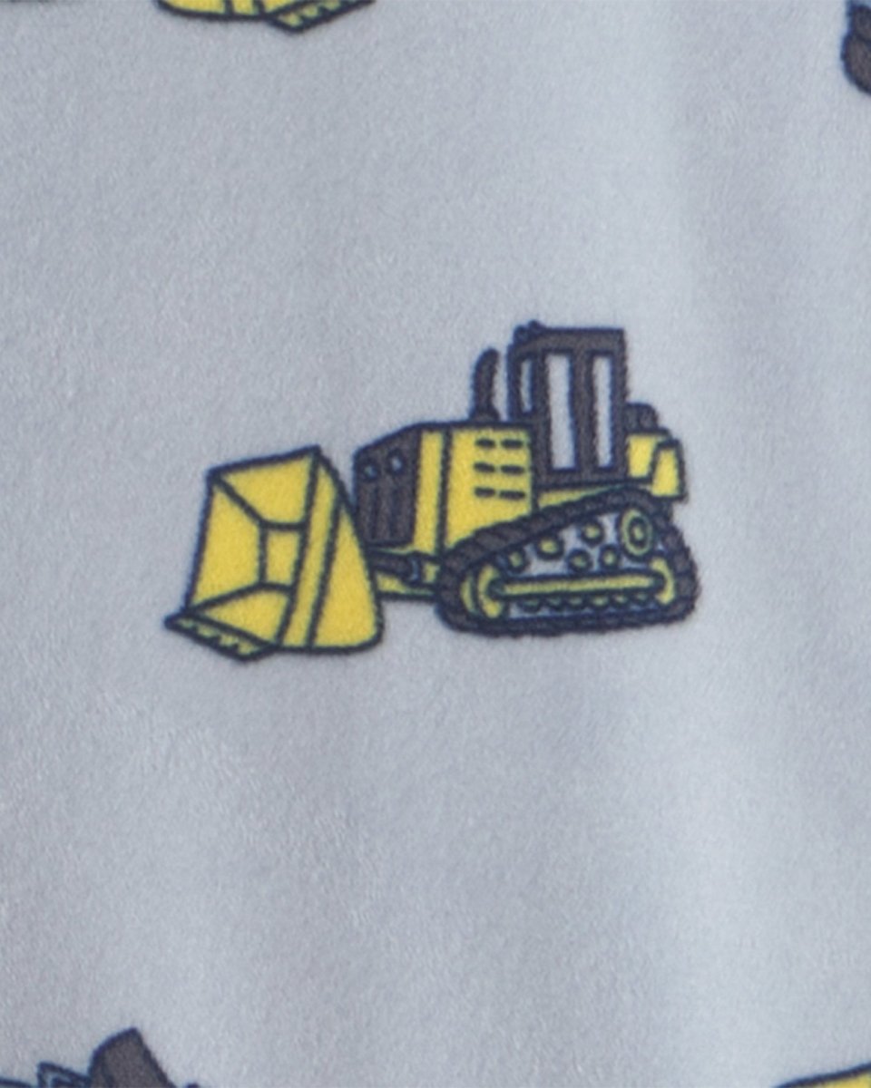 Pijama de terciopelo con pie, obras y excavadoras - Carter's