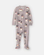 Pijama de terciopelo con pie, perritos en gris - Carter's