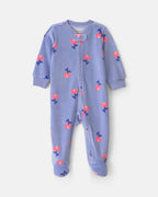 Pijama de terciopelo con pie, tulipanes en azul - Carter's