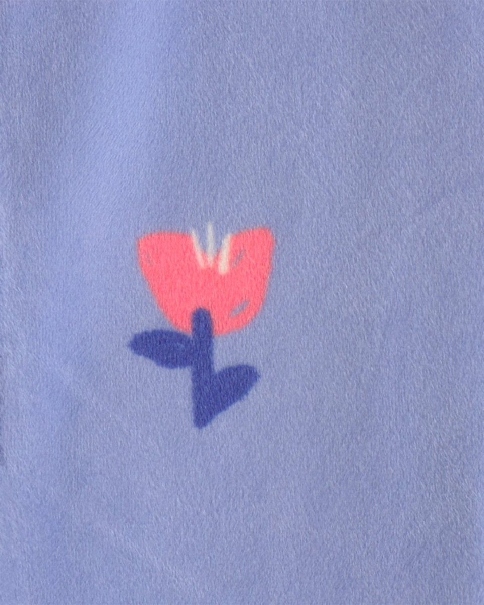 Pijama de terciopelo con pie, tulipanes en azul - Carter's