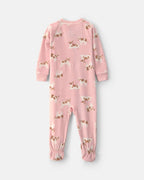 Pijama de terciopelo con pie, vaquitas en rosa - Carter's