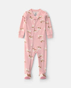 Pijama de terciopelo con pie, vaquitas en rosa - Carter's