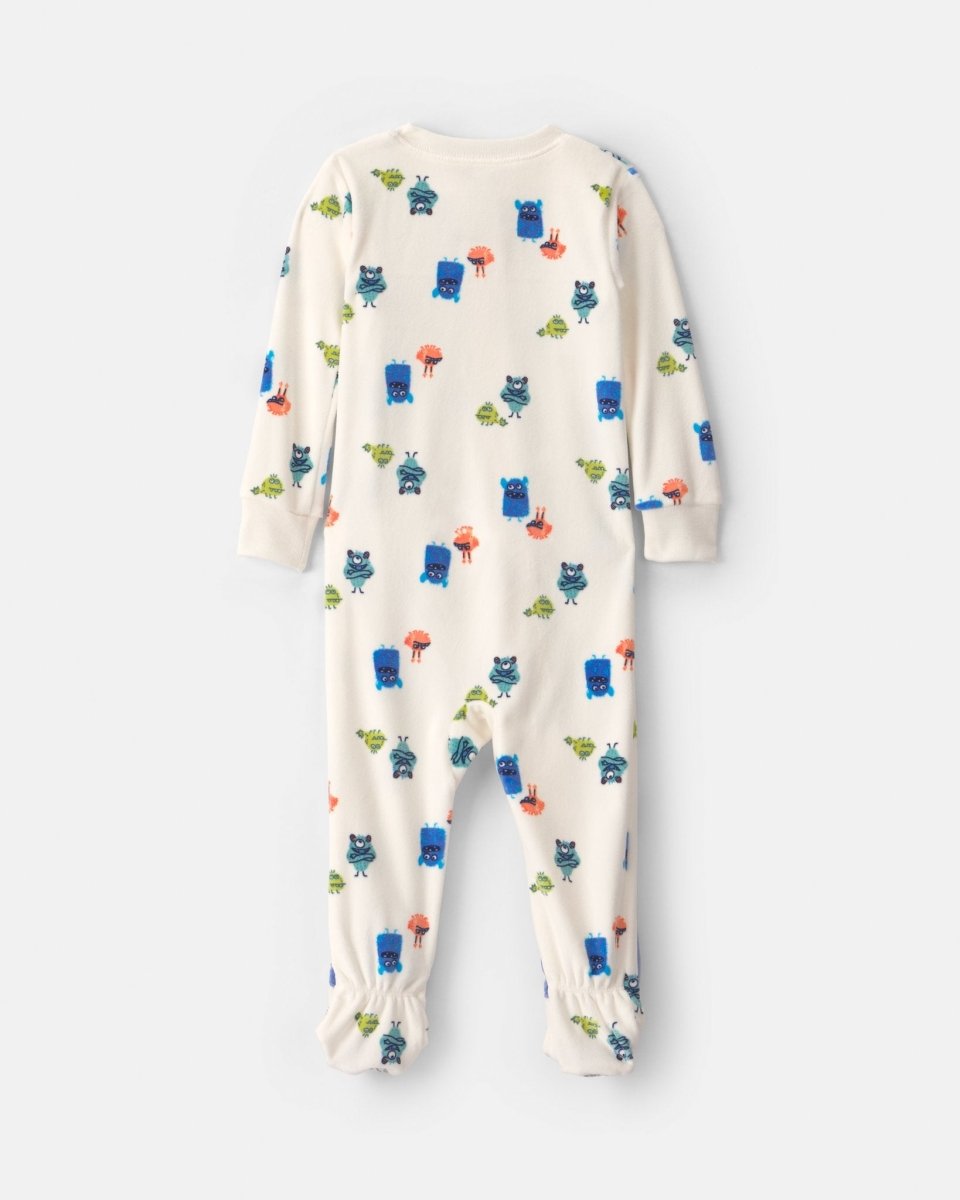 Pijama de terciopelo con pie y antideslizantes, monstruos - Carter's