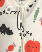 Pijama de una pieza con cremallera, Halloween en crema - Carter's