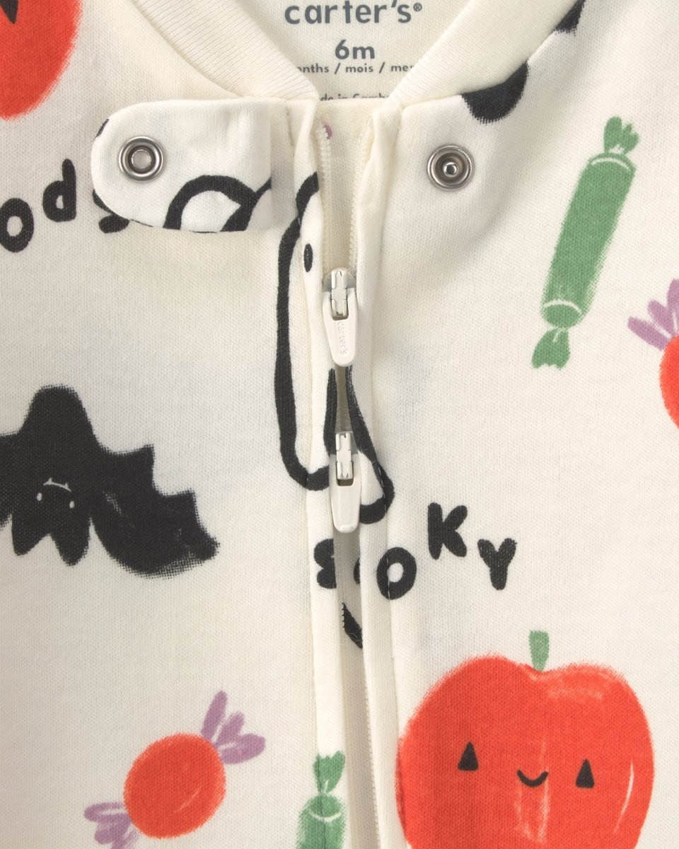Pijama de una pieza con cremallera, Halloween en crema - Carter's